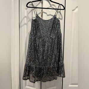 Umgee Black and Silver Sequin Dress